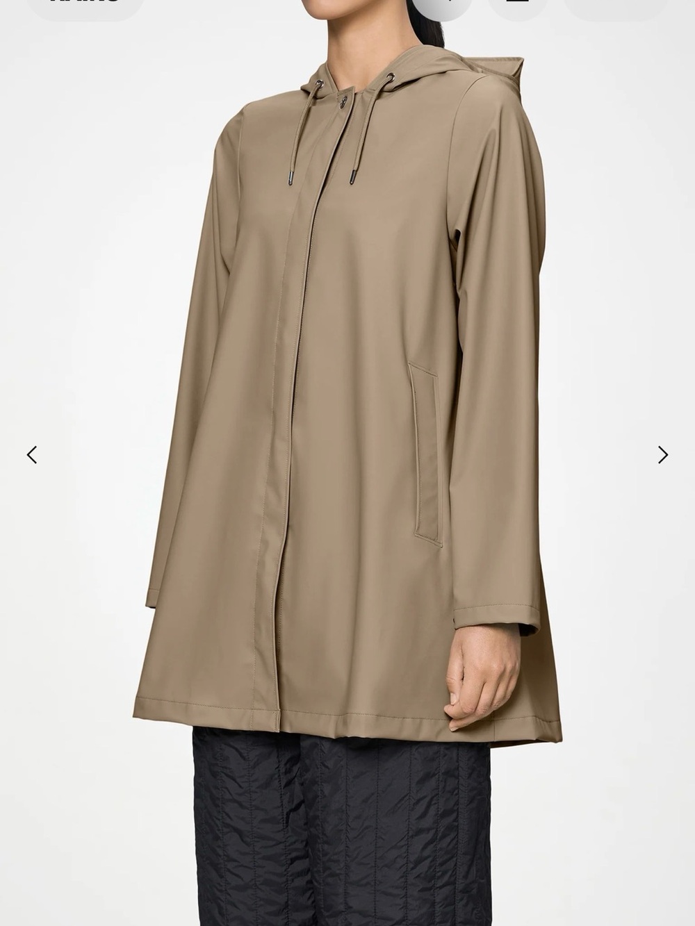 Rains Women’s A-Line W Jacket Size Medium Light Sand Beige Water Resistant